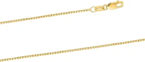 14k Yellow Gold Solid Box Chain Necklace for Women Jewelry with Lobster Clasp