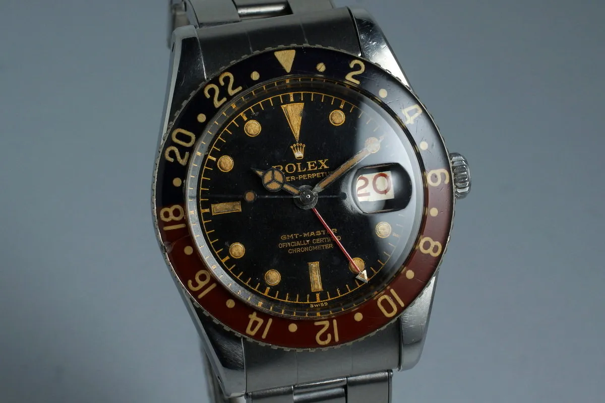 1958 Rolex GMT 6542 Glossy Gilt Chapter Ring with BAKELITE Bezel