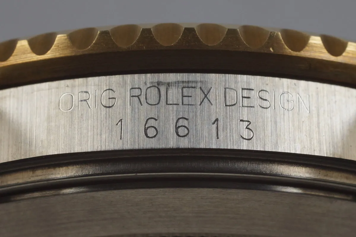 1991 Rolex Two Tone Blue Submariner 16613 UNPOLISHED