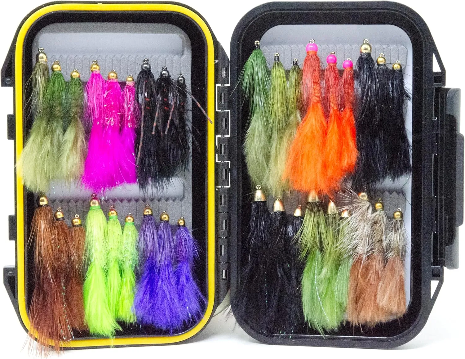 24/36/50/66 Premium Hand Tied Fly Fishing Flies Assortment | Waterproof Fly Boxes | Dry, Wet, Nymphs, Streamers, Wooly Buggers, Terrestrials | Trout, Bass Lure Set, Kit, Gift