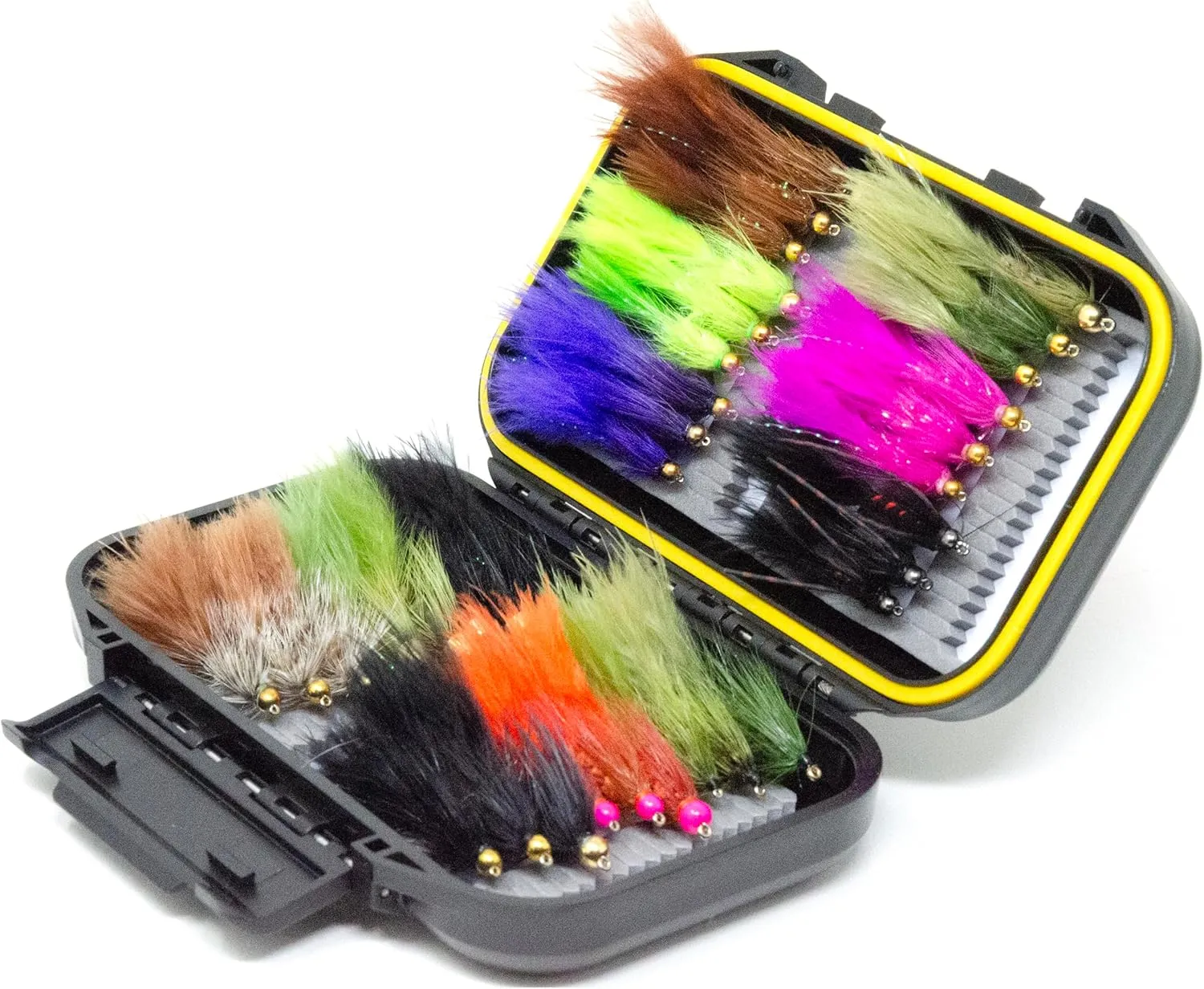 24/36/50/66 Premium Hand Tied Fly Fishing Flies Assortment | Waterproof Fly Boxes | Dry, Wet, Nymphs, Streamers, Wooly Buggers, Terrestrials | Trout, Bass Lure Set, Kit, Gift