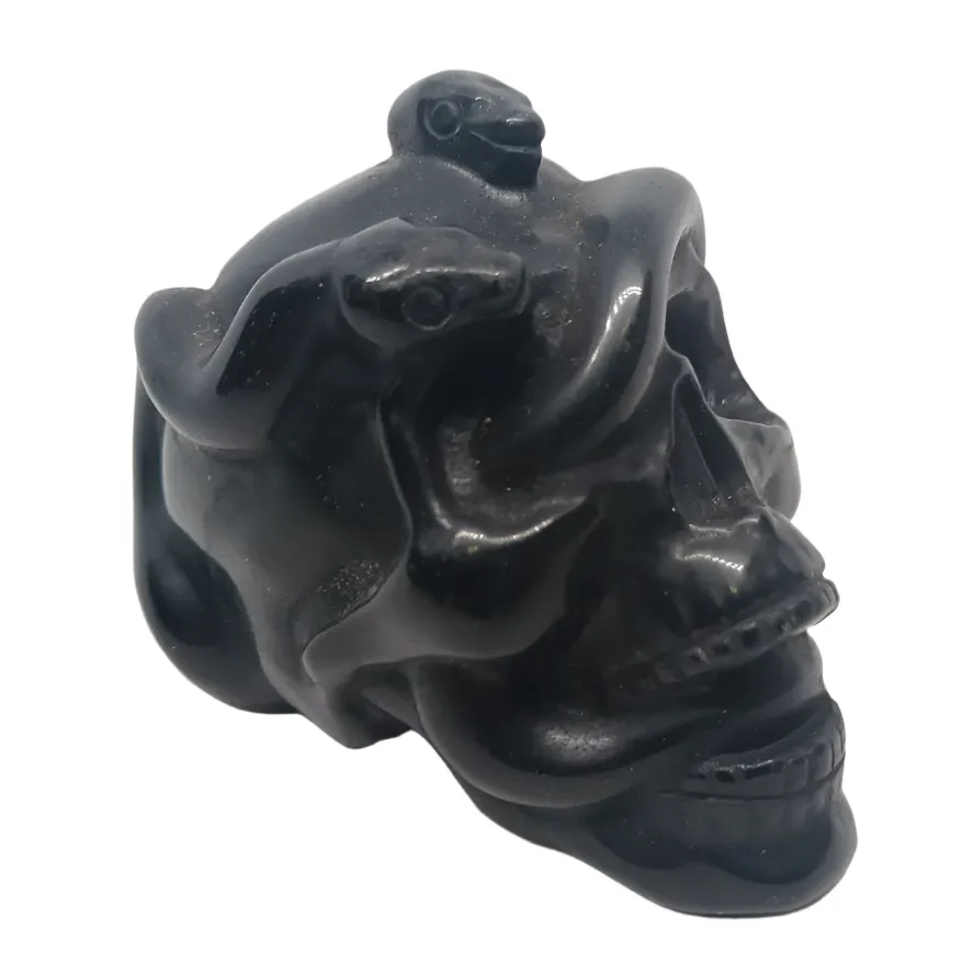287G Obsidian Crystal Medusa Skull