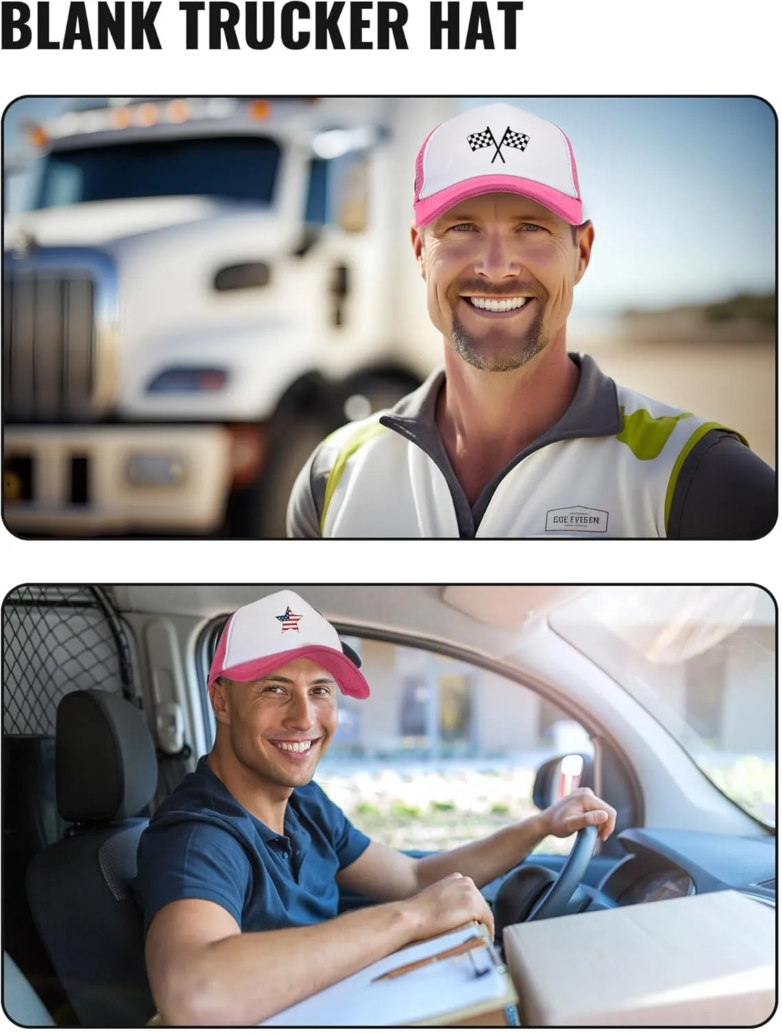 5 Pcs Sublimation Blank Trucker Hats Bulk Mesh Baseball Cap Polyester Mesh Trucker Hat Adjustable Buckle for Men Women