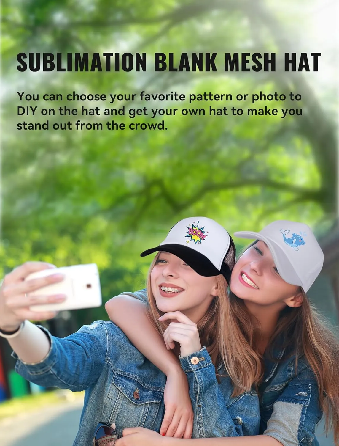 5 Pcs Sublimation Blank Trucker Hats Bulk Mesh Baseball Cap Polyester Mesh Trucker Hat Adjustable Buckle for Men Women
