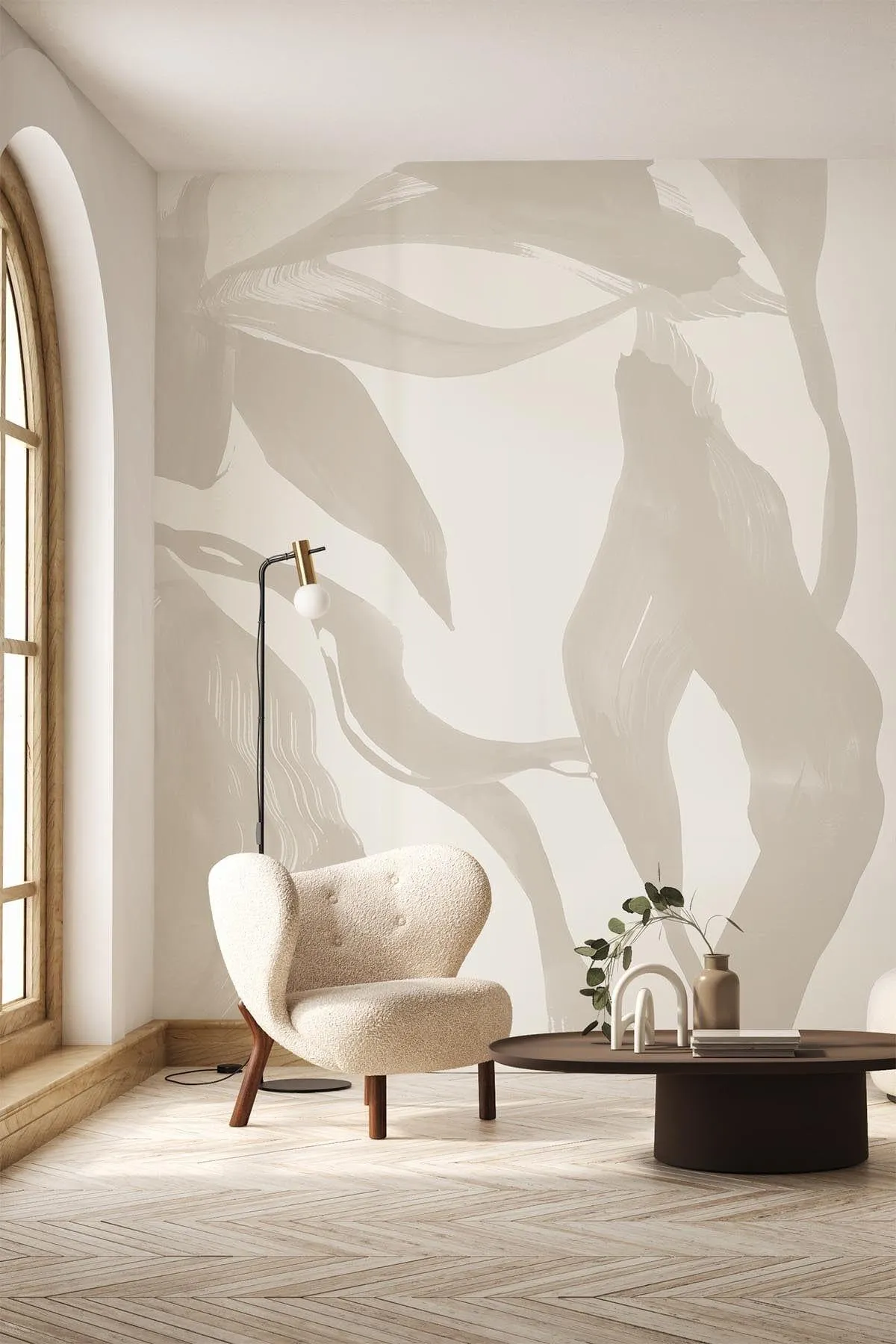 Abstract Leaf Pale Beige