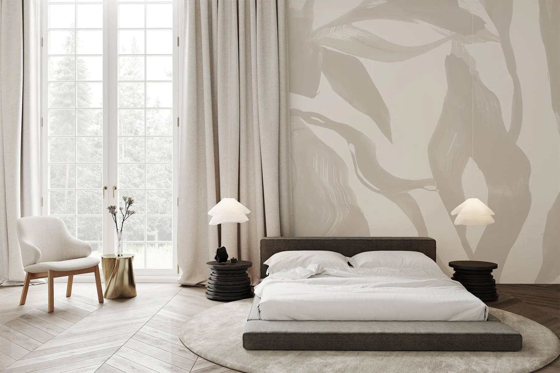 Abstract Leaf Pale Beige