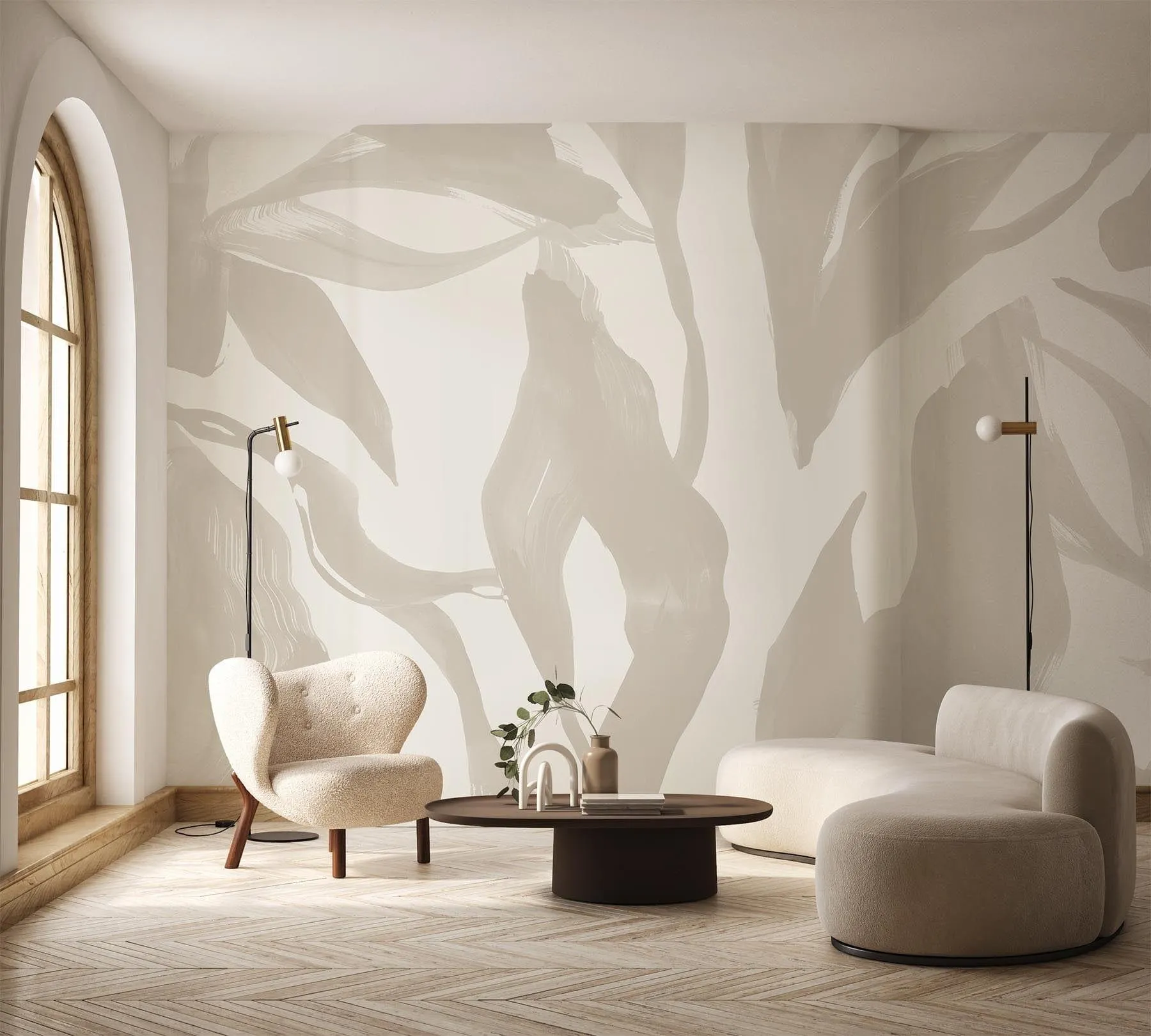 Abstract Leaf Pale Beige