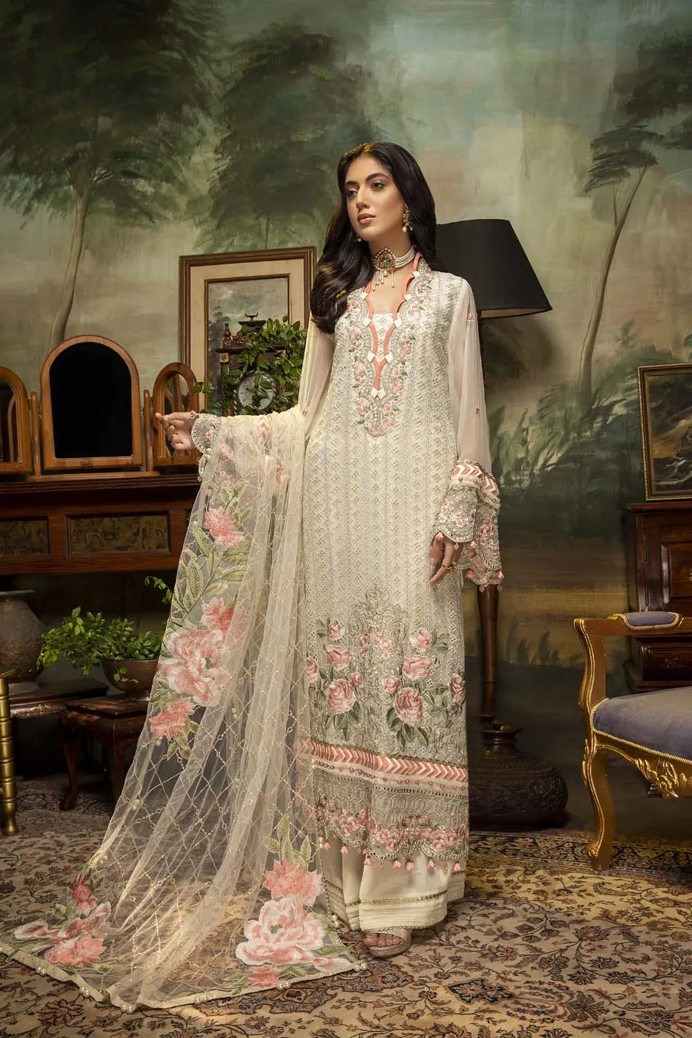Adan's Libas Guzarish Chiffon Collection Chapter 2 – Ivory Bliss