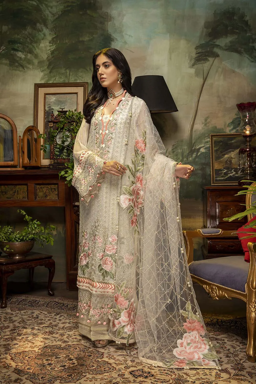 Adan's Libas Guzarish Chiffon Collection Chapter 2 – Ivory Bliss