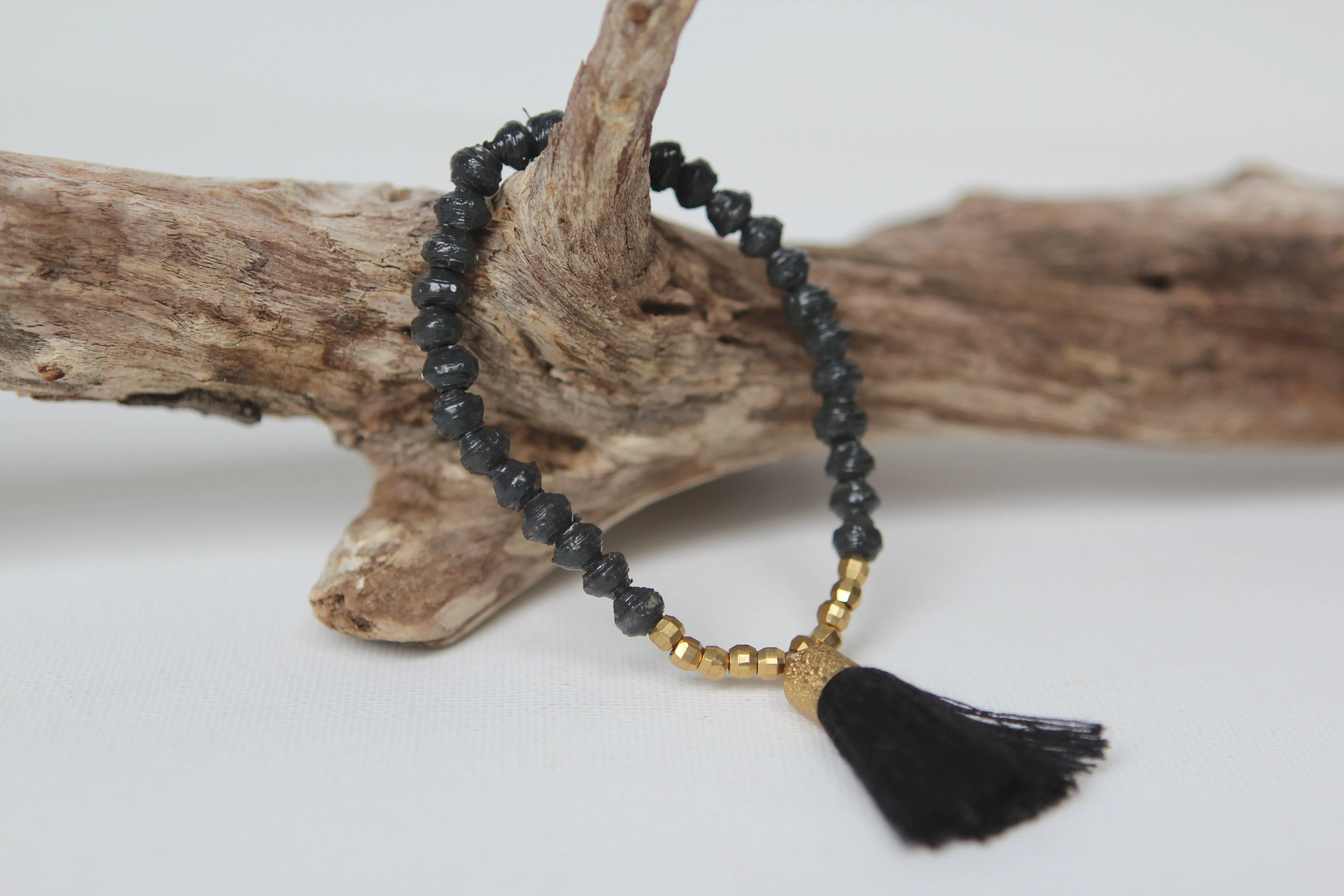 Ajuna Bracelet - Tassel Black