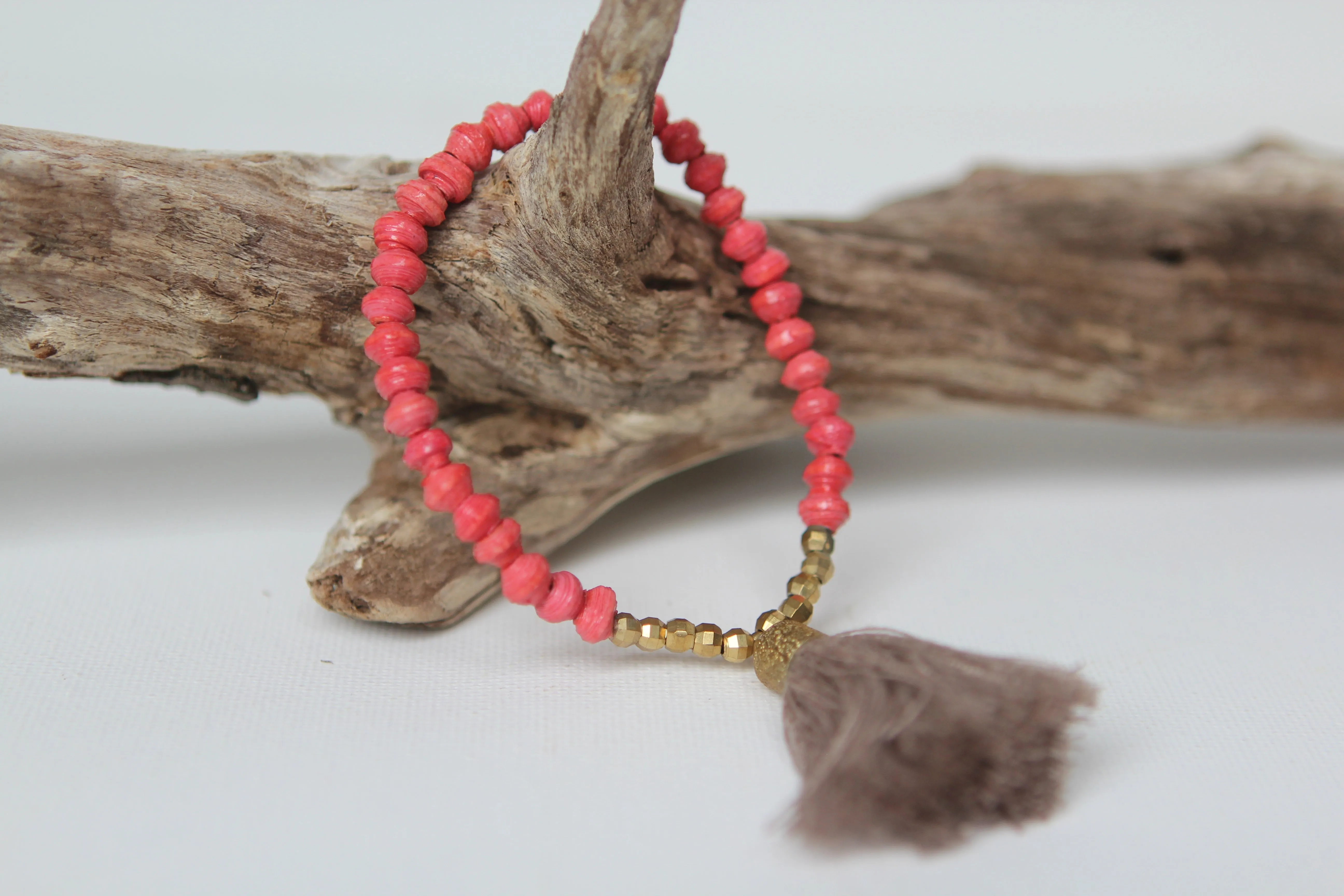 Ajuna Bracelet - Tassel Pink