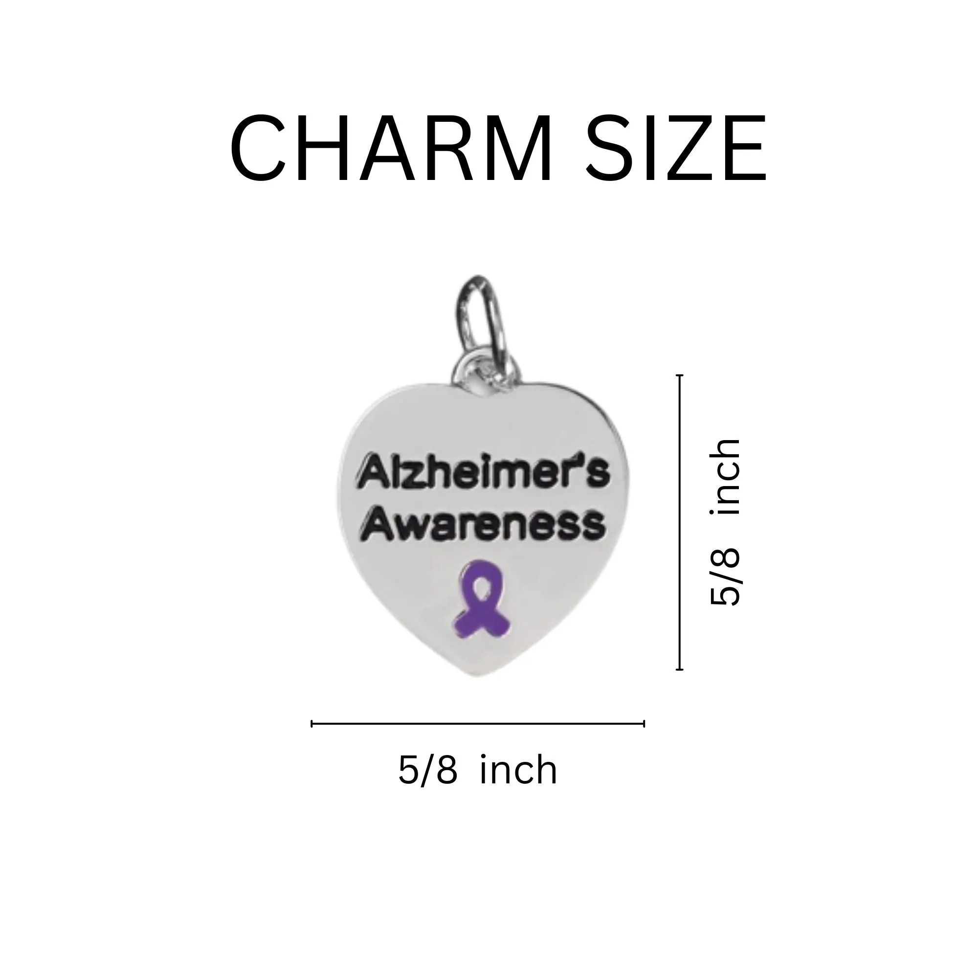 Alzheimer's Awareness Purple Ribbon Partial Beaded Bracelets
