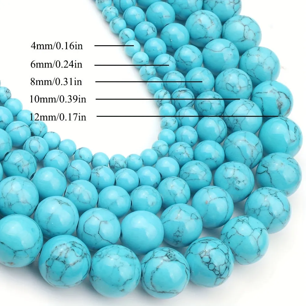 Artificial Turquoise Beads for DIY Jewelry Making  Multiple Sizes