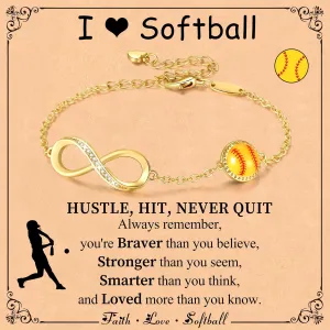 Baseball/Softball/Football/Soccer/Basketball/Tennis/Volleyball Infinity Bracelets for Girls Women,14K Gold Plated Sport Accessories Birthday Christmas Jewelry Gifts for Women Mom Girls