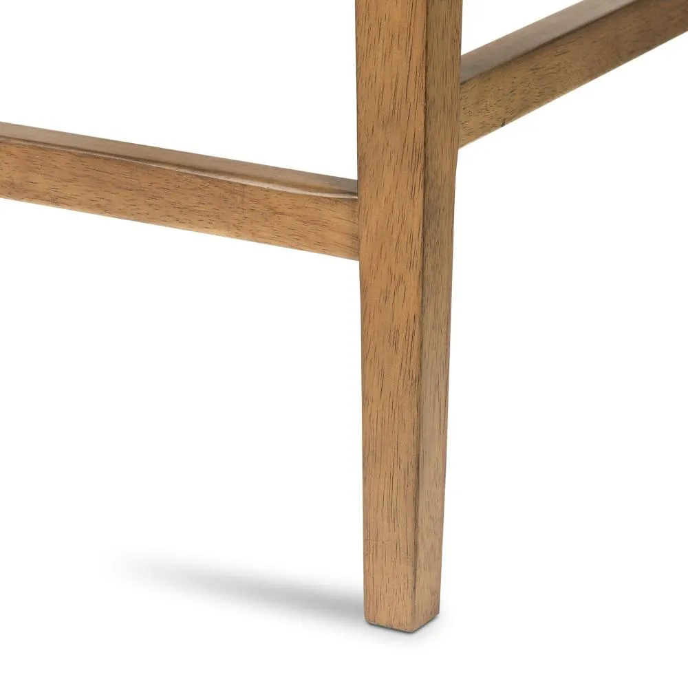 Beige Leather Back Counter Height Bar Stool with Performance Fabric Seat Cushion