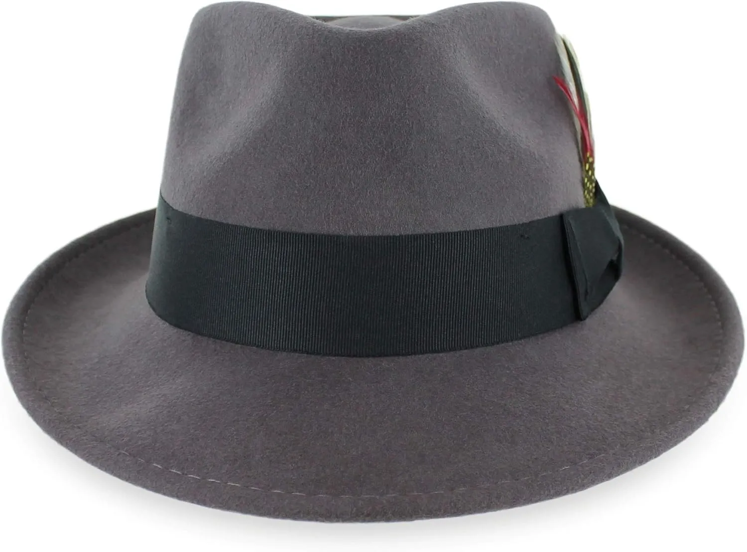 Belfry Gangster 100% Wool Stain Resistant Crushable Dress Fedora in Black Grey Navy Brown Pecan
