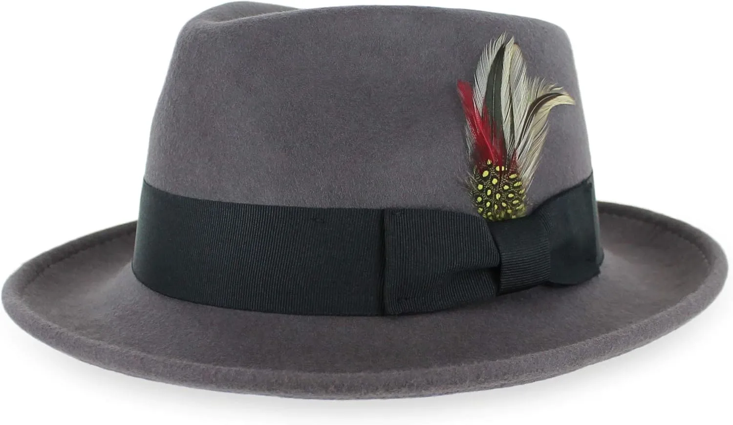 Belfry Gangster 100% Wool Stain Resistant Crushable Dress Fedora in Black Grey Navy Brown Pecan