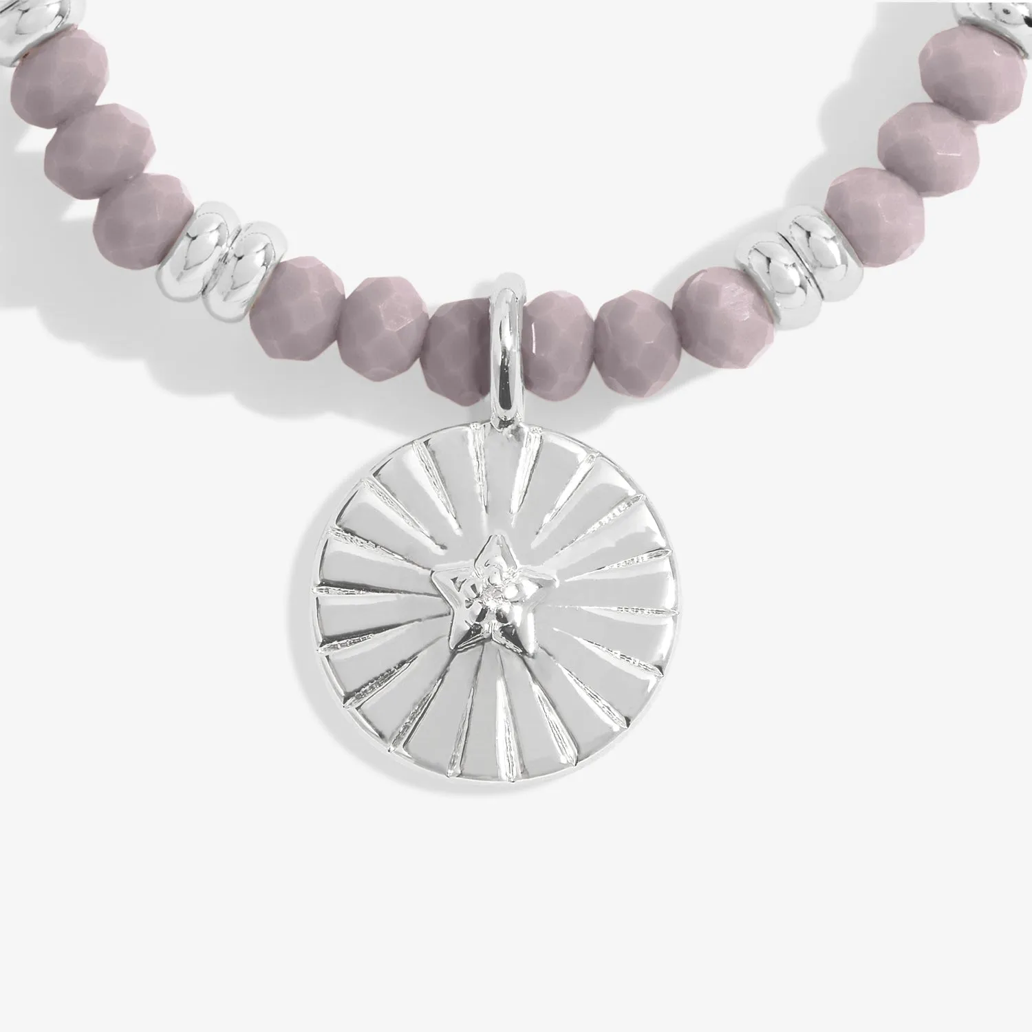 Boho Beads Star Lilac Silver Plated Bracelet 7775