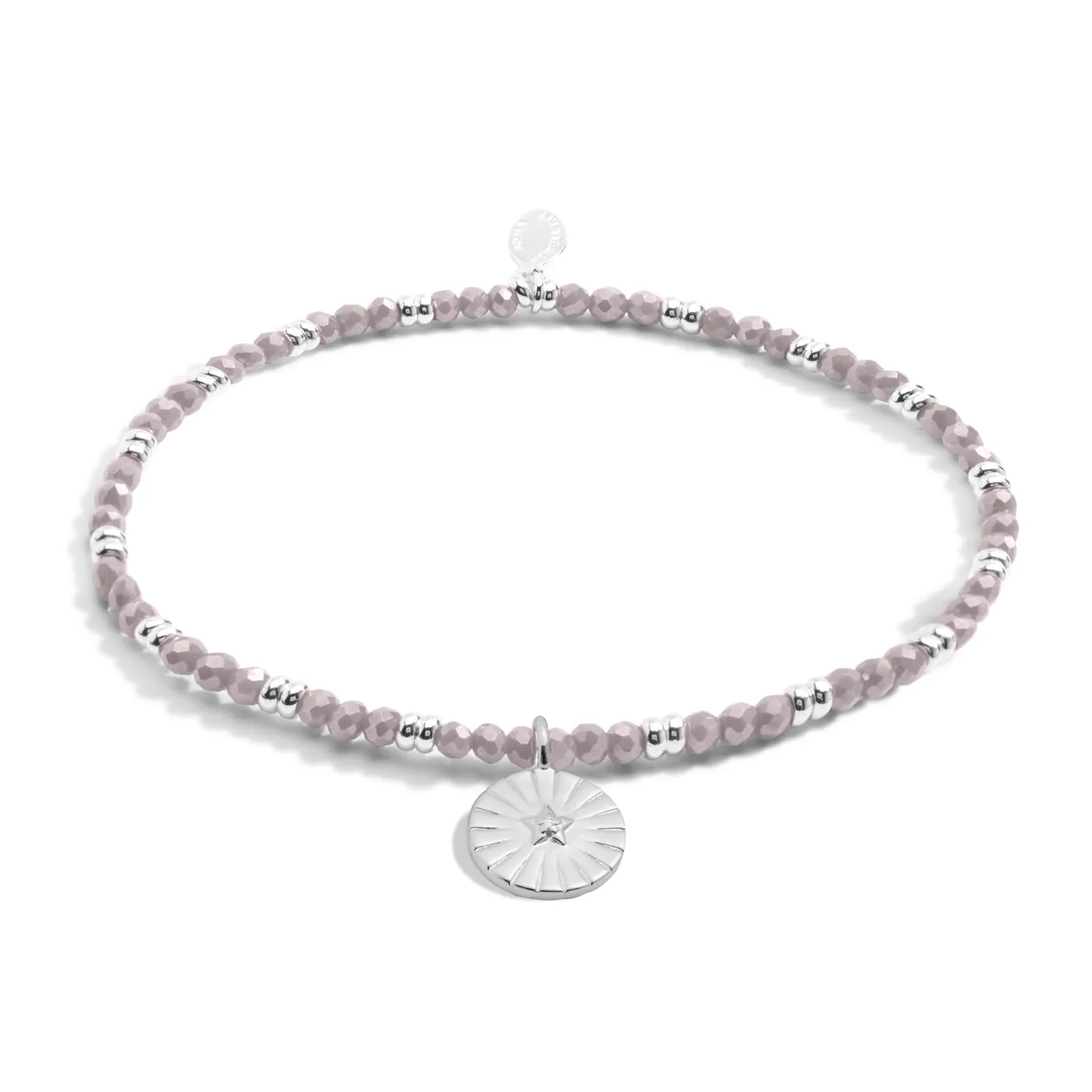 Boho Beads Star Lilac Silver Plated Bracelet 7775