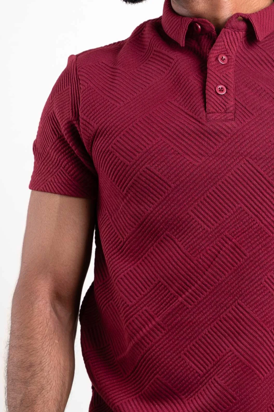 Boldman Red Polo Tshirt  For Men