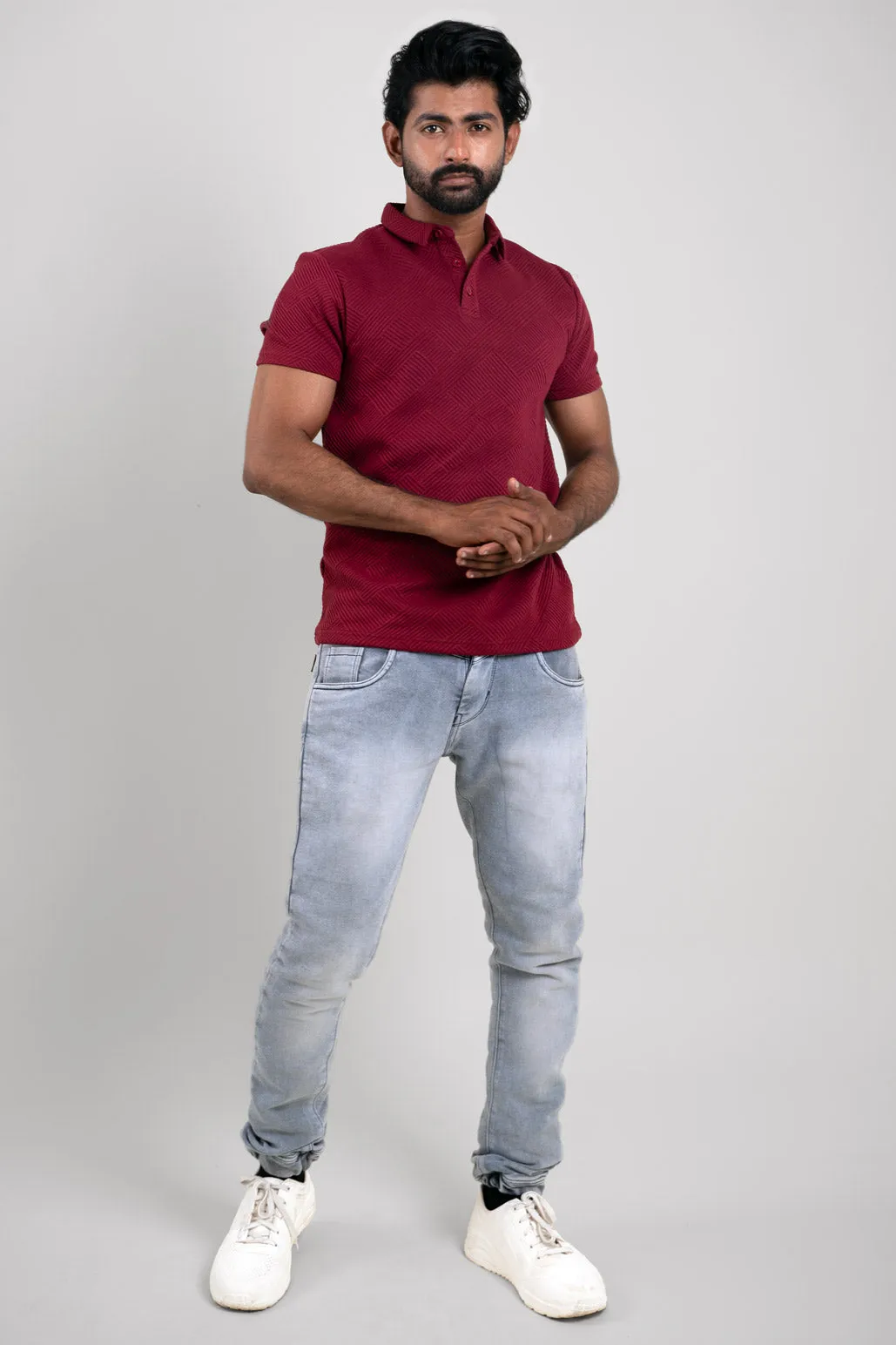 Boldman Red Polo Tshirt  For Men