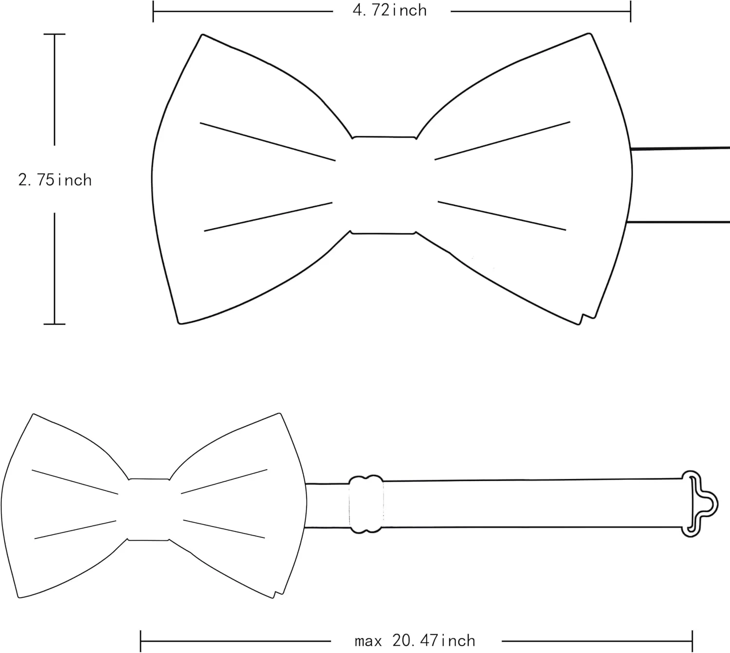 Branduce Solid Color Pre-tied Bow Tie Quality Adjustable Bowtie for Men Party Wedding