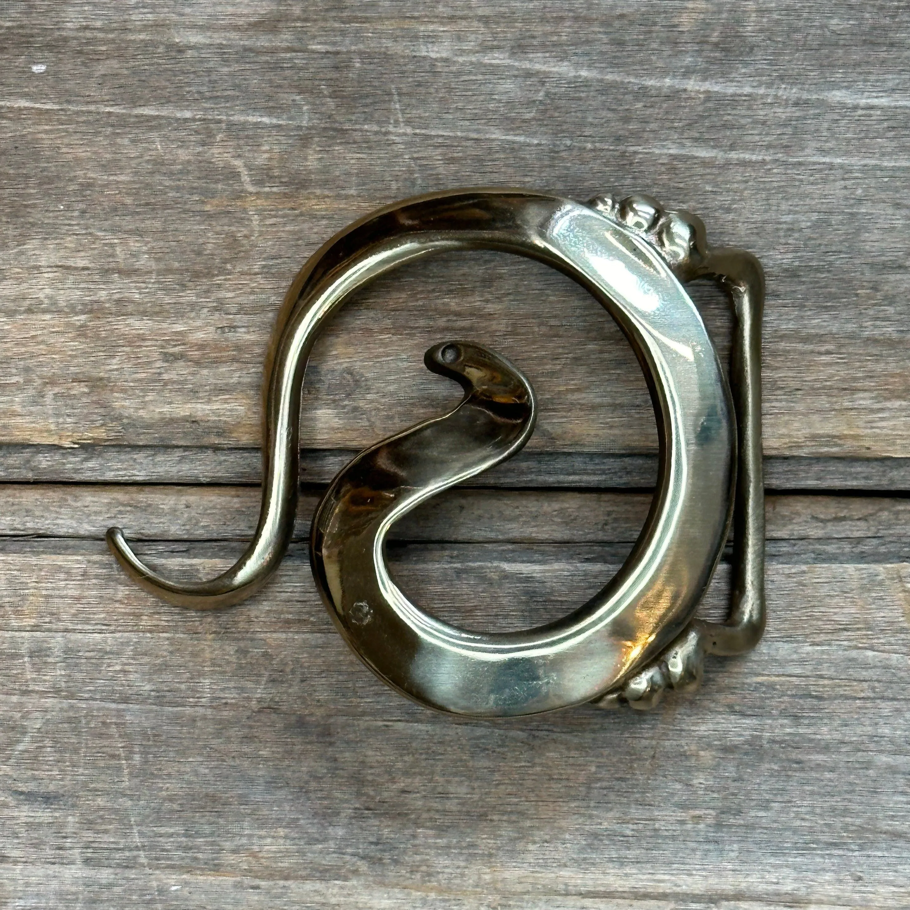 Brass John Gross Serpent Indiana Metal Craft Belt Buckle