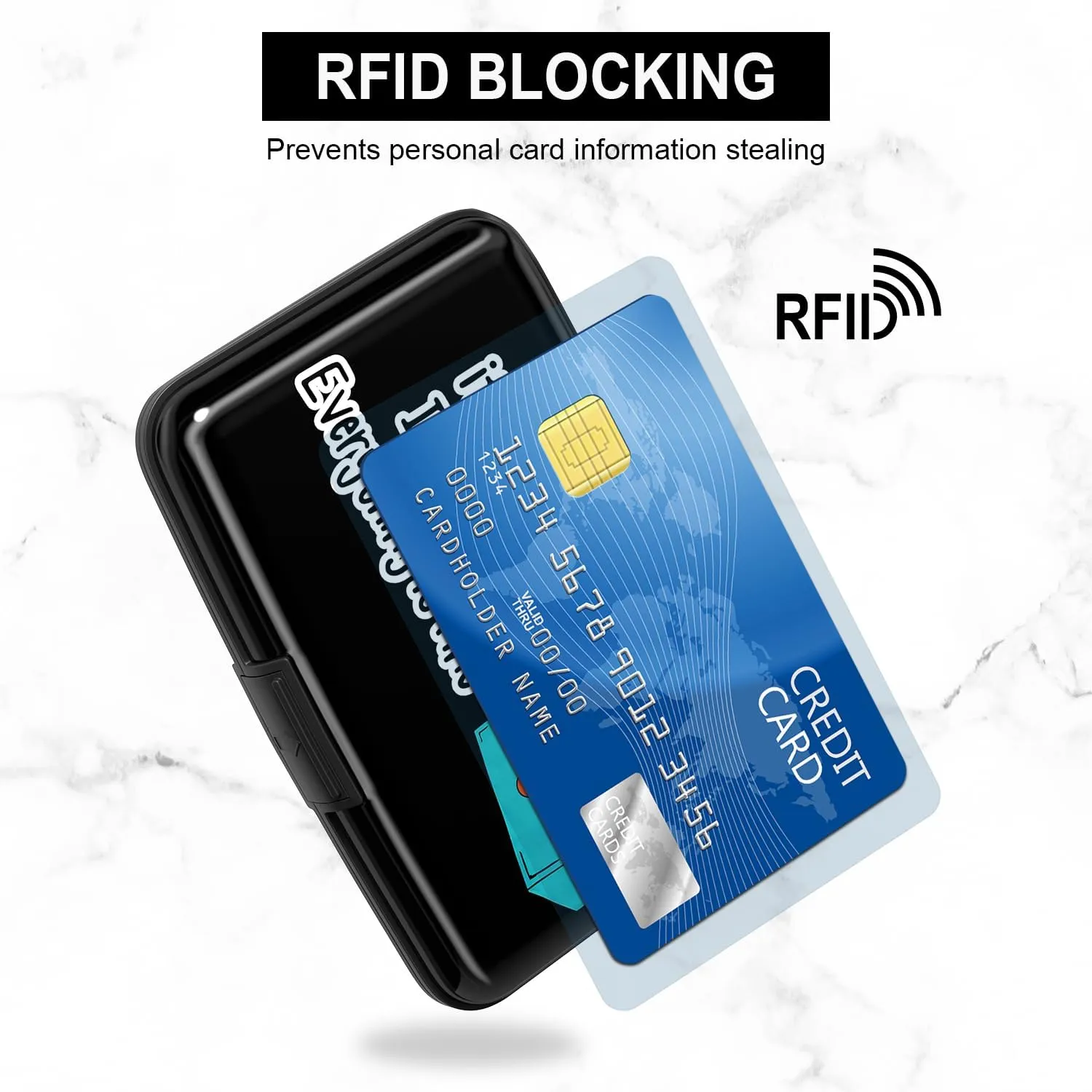 Card Holder Credit Cards Holder for Women RFID wallet women Business Card Holder Wallet Mini Aluminum Card Wallet RFID Blocking Slim Metal Hard Card for Women, Art Dumpster