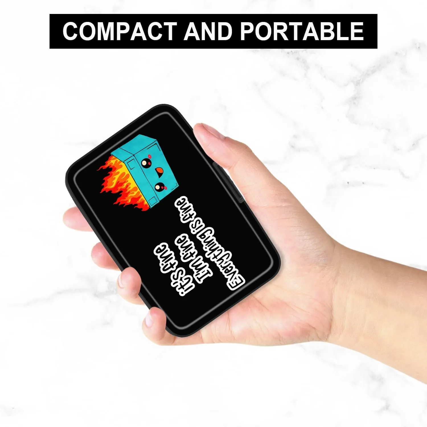 Card Holder Credit Cards Holder for Women RFID wallet women Business Card Holder Wallet Mini Aluminum Card Wallet RFID Blocking Slim Metal Hard Card for Women, Art Dumpster