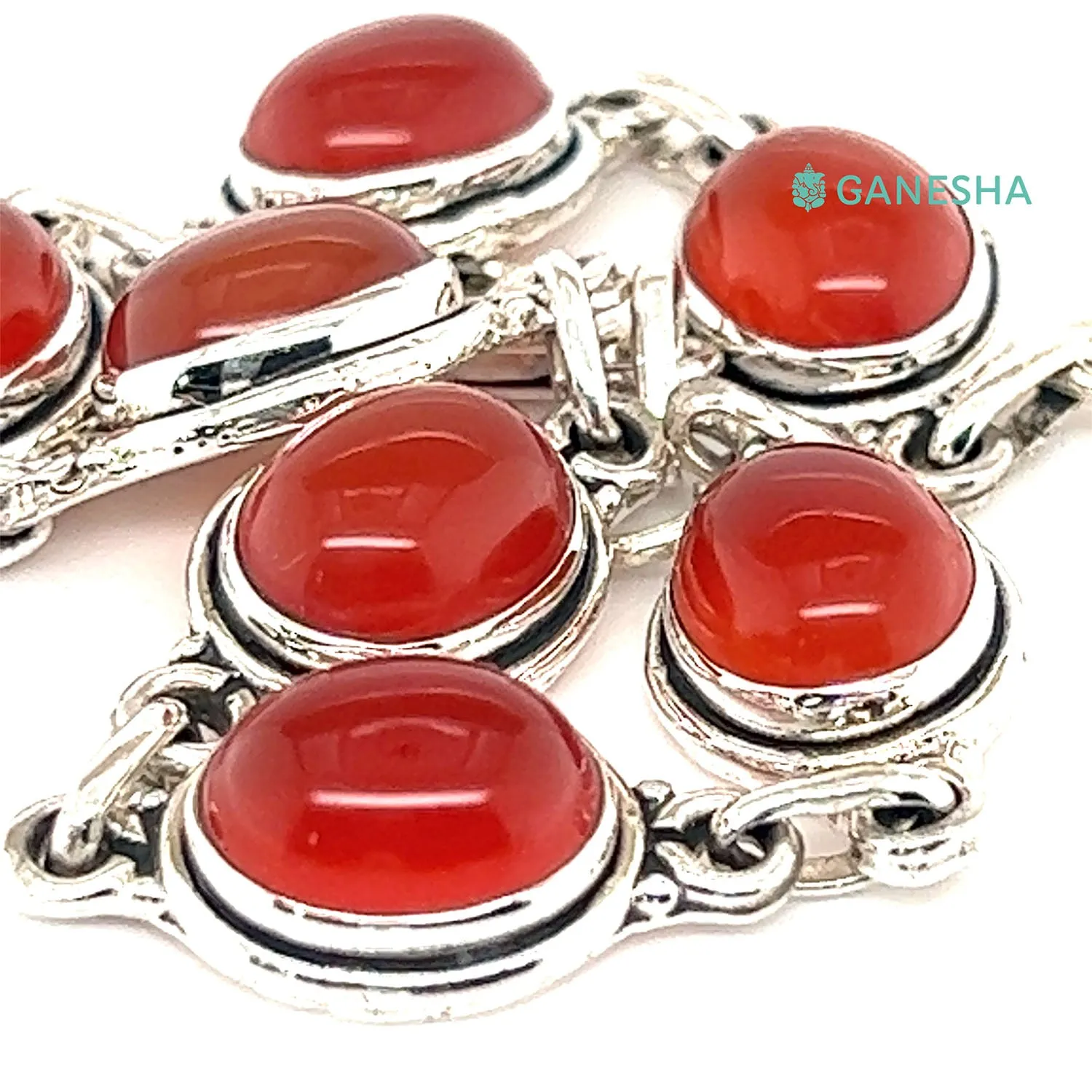 Carnelian Belcher link Bracelet (925) Sterling Silver
