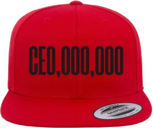 CE0,000,000 Flat Bill Snapback Hat- Fitted Cap for Men with High Crown & Structured Panels- Stylish Snapback for Men Ideal