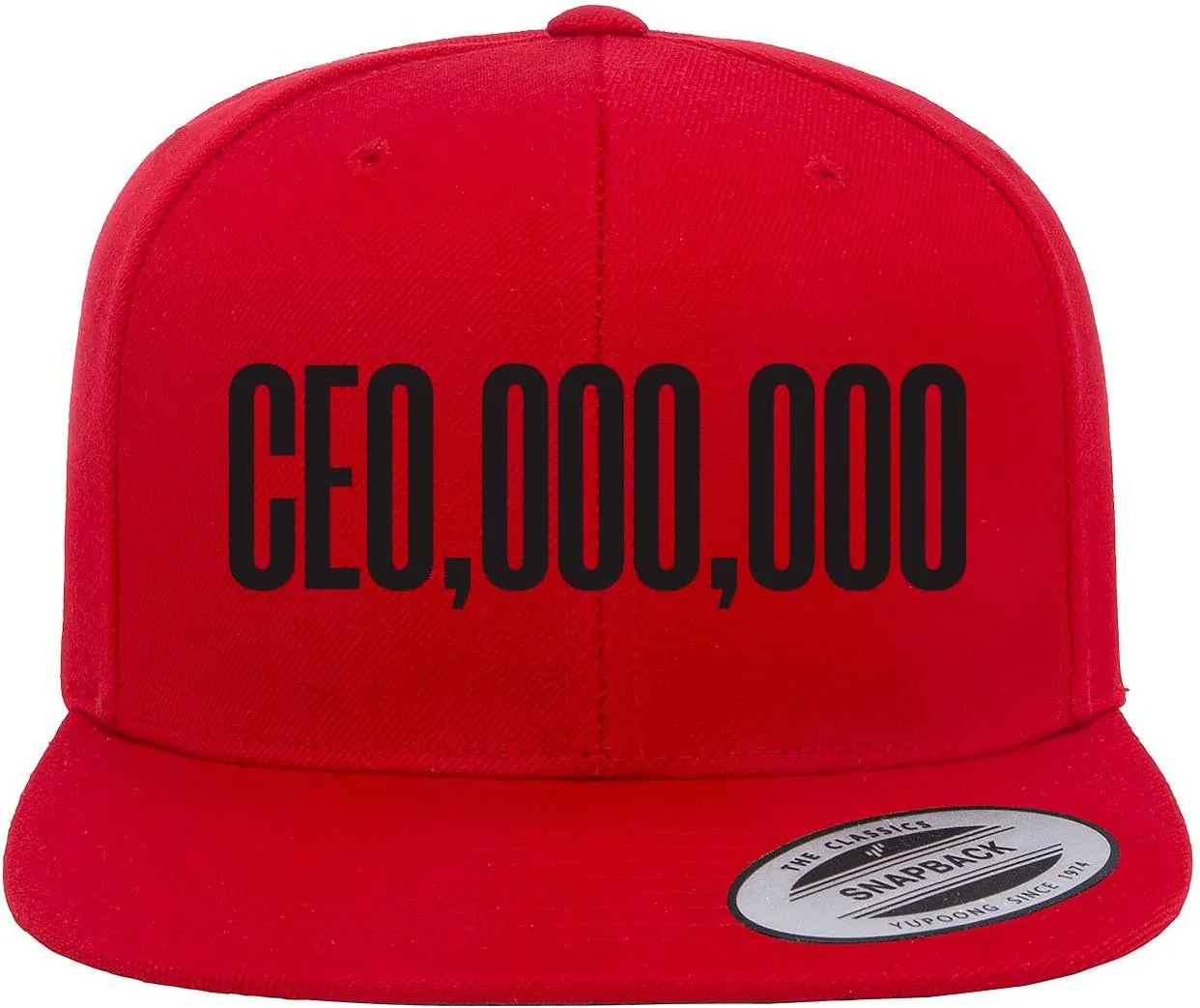 CE0,000,000 Flat Bill Snapback Hat- Fitted Cap for Men with High Crown & Structured Panels- Stylish Snapback for Men Ideal