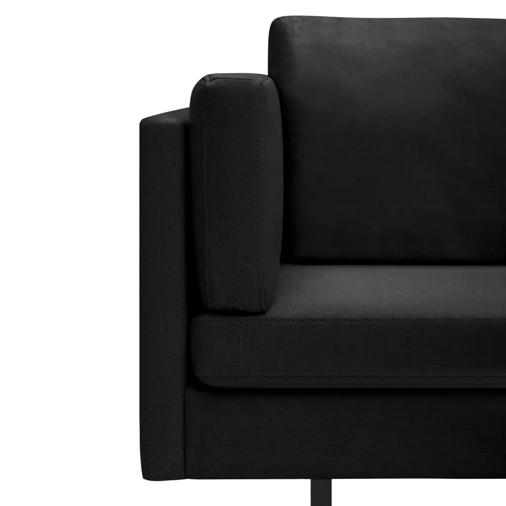 Corner Sofa Black Fabric