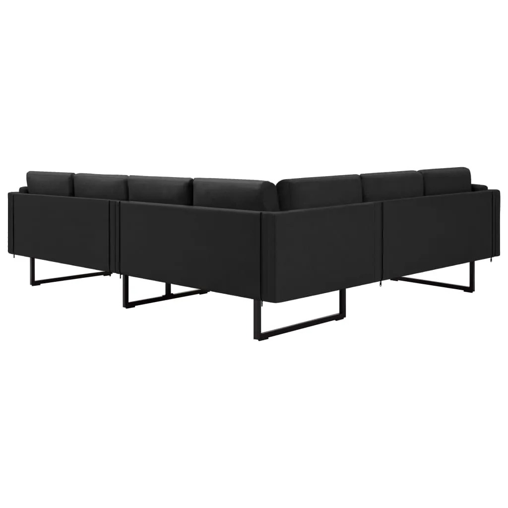 Corner Sofa Black Fabric