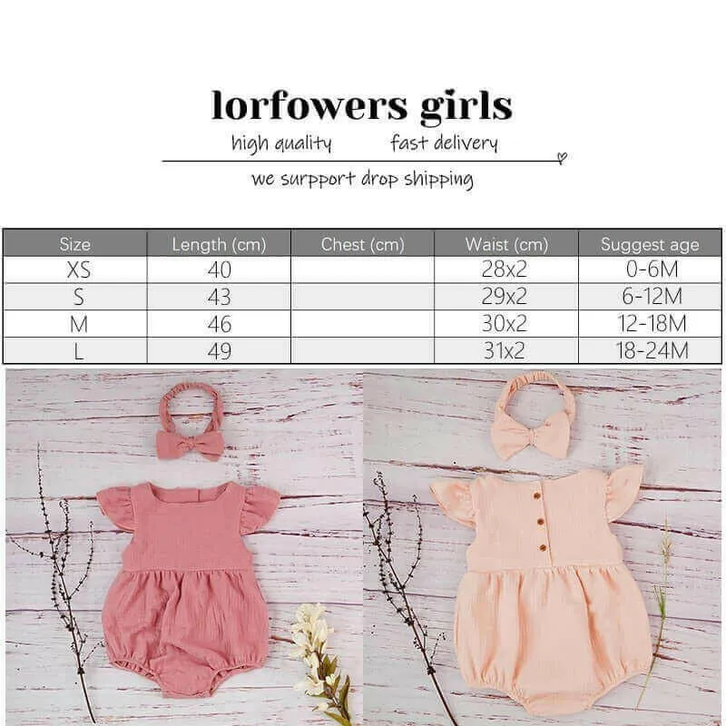 Cotton Newborn Onesie and Bonnet Set