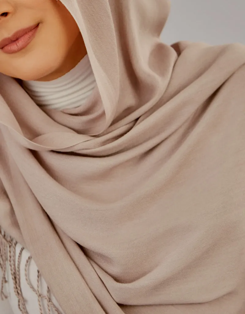 Cotton Tassel Twisted Shawl - Shades of Grey