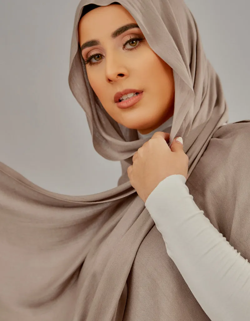 Cotton Tassel Twisted Shawl - Shades of Grey