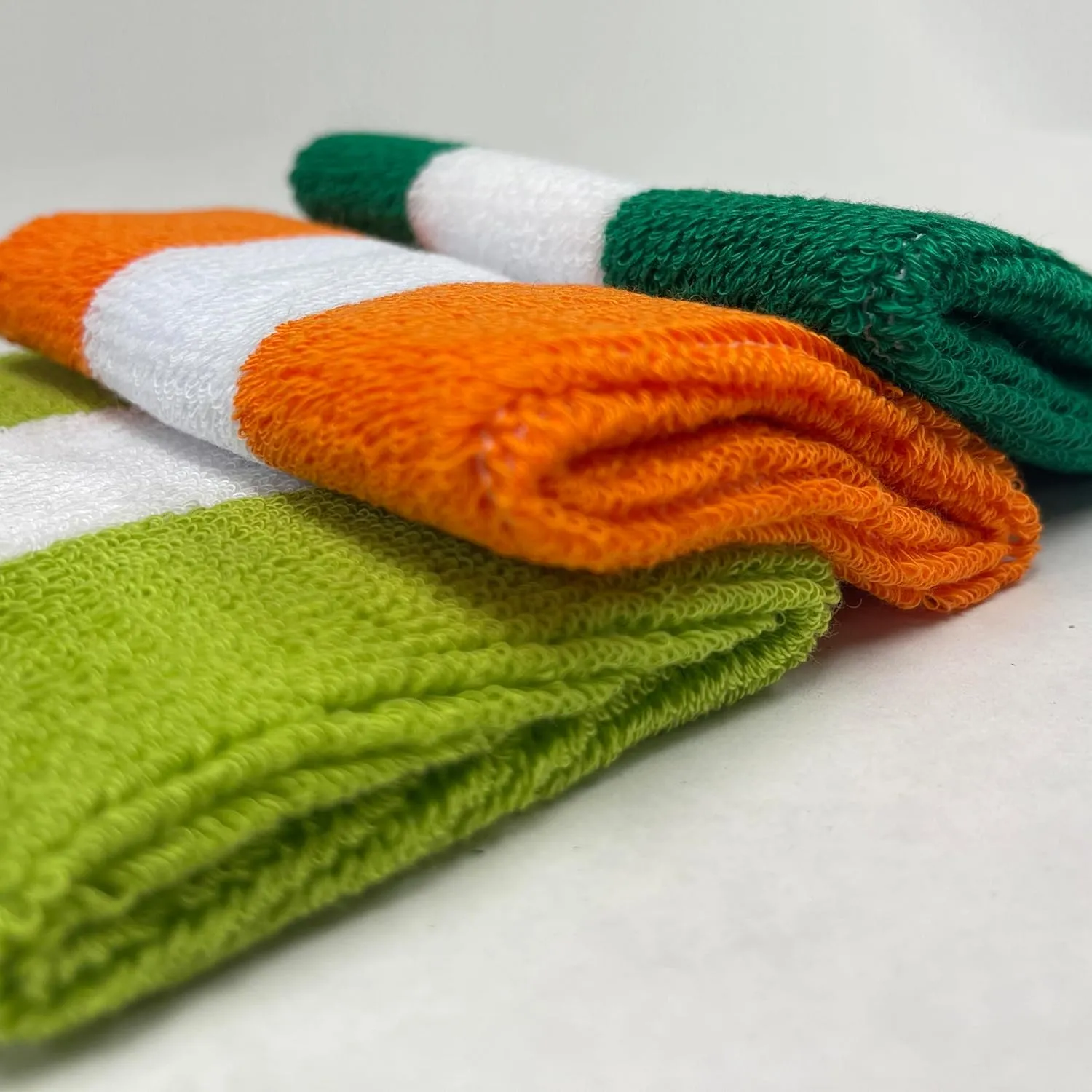 COUVER Terry Cloth 2 Colors Stripes Terry Striped Wristbands Wrist Sweatband for Any Sports, 1 Pair