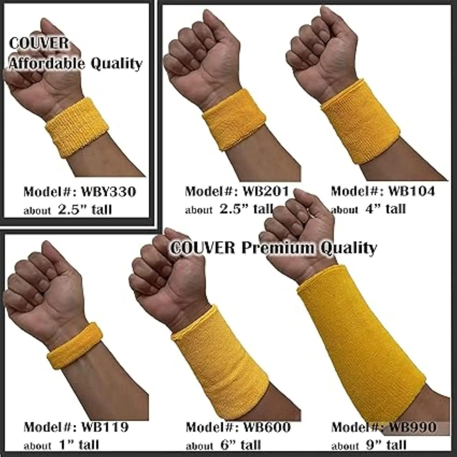 Couver Unisex Red Sports/Athletic with Number Embroidery Sweat Wristband, One Size, 1 Piece