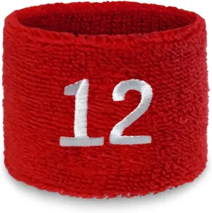 Couver Unisex Red Sports/Athletic with Number Embroidery Sweat Wristband, One Size, 1 Piece