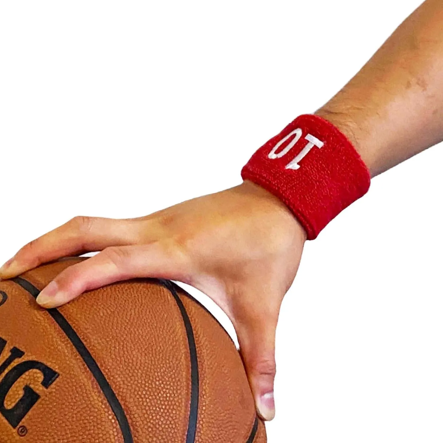 Couver Unisex Red Sports/Athletic with Number Embroidery Sweat Wristband, One Size, 1 Piece