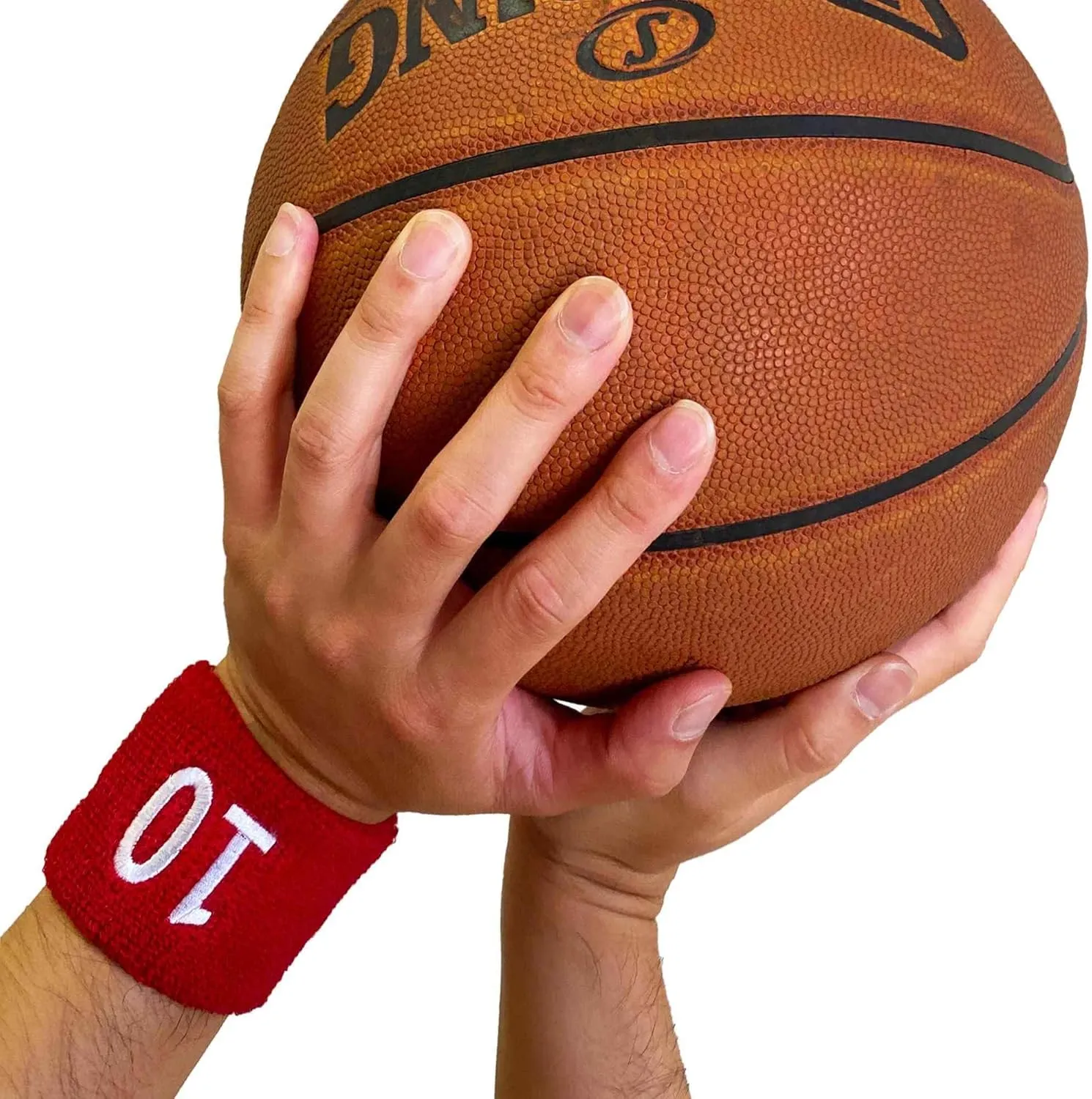 Couver Unisex Red Sports/Athletic with Number Embroidery Sweat Wristband, One Size, 1 Piece