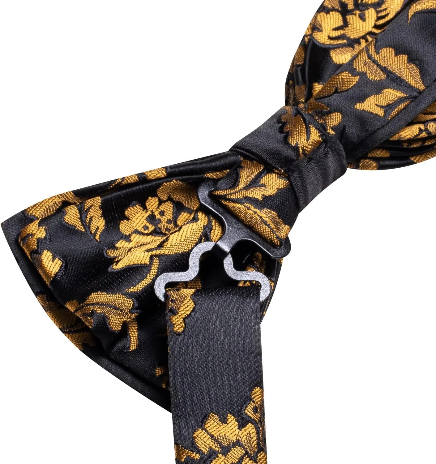 Dubulle Mens Paisley Striped Bowtie Set Pre-tied Bowtie for Men and Pocket Square Set Wedding Business