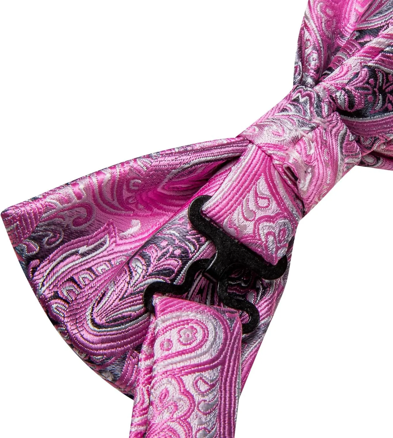 Dubulle Mens Paisley Striped Bowtie Set Pre-tied Bowtie for Men and Pocket Square Set Wedding Business