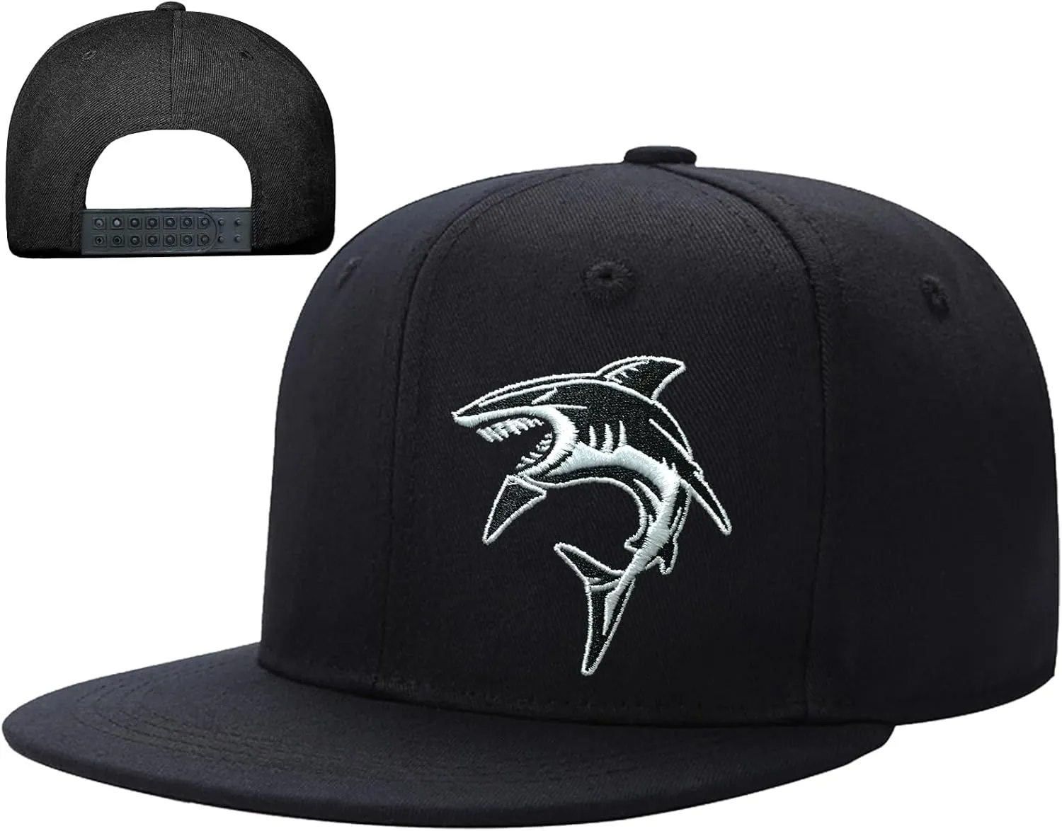 Embroidery Flat Bill Brim Hats for Men Fitted hat Black Baseball Hats for Men