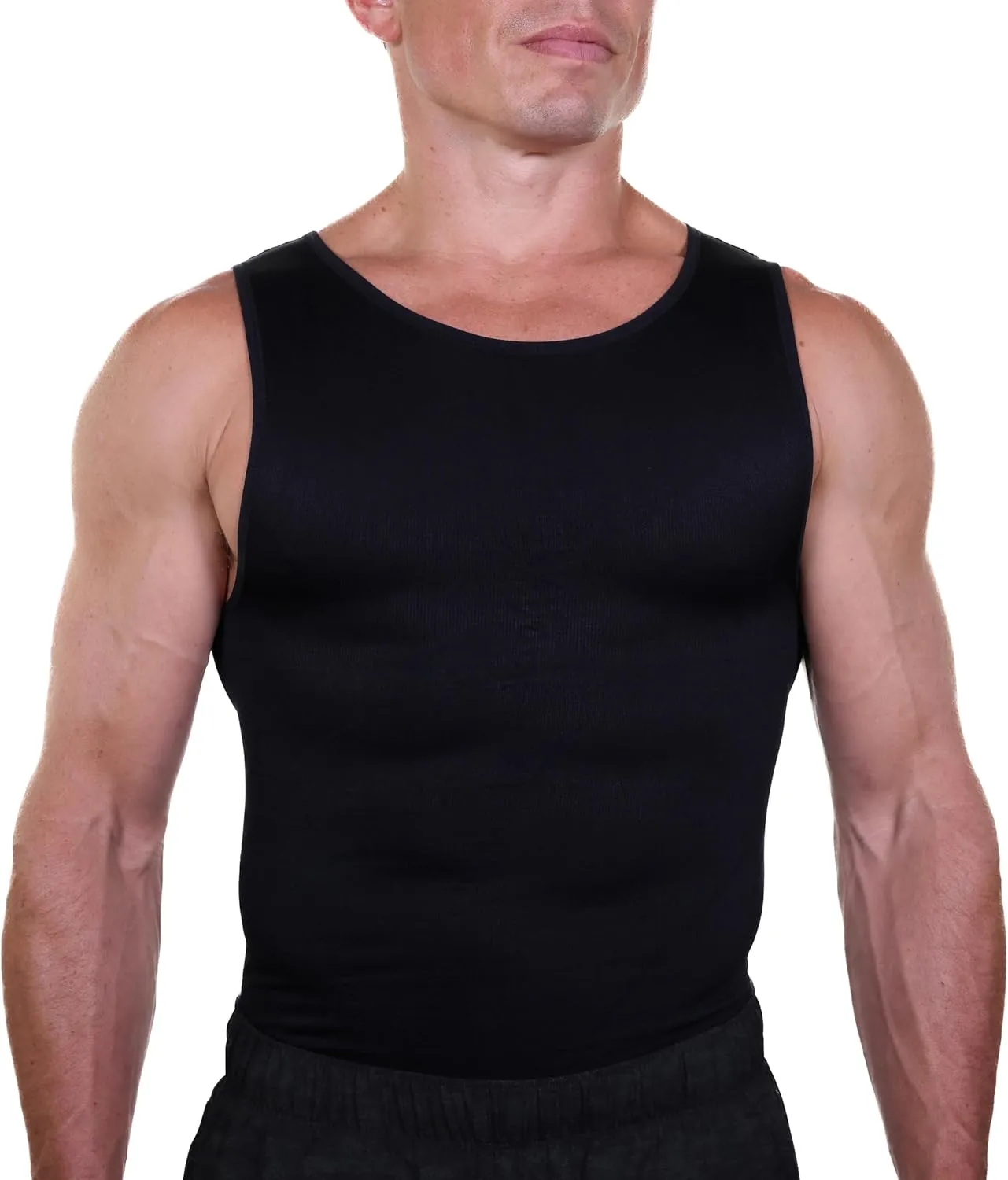 Esteem Apparel EliteSlim Men's Compression Shirt to Hide Gynecomastia Moobs Abs Chest Stomach Slimming Shapewear