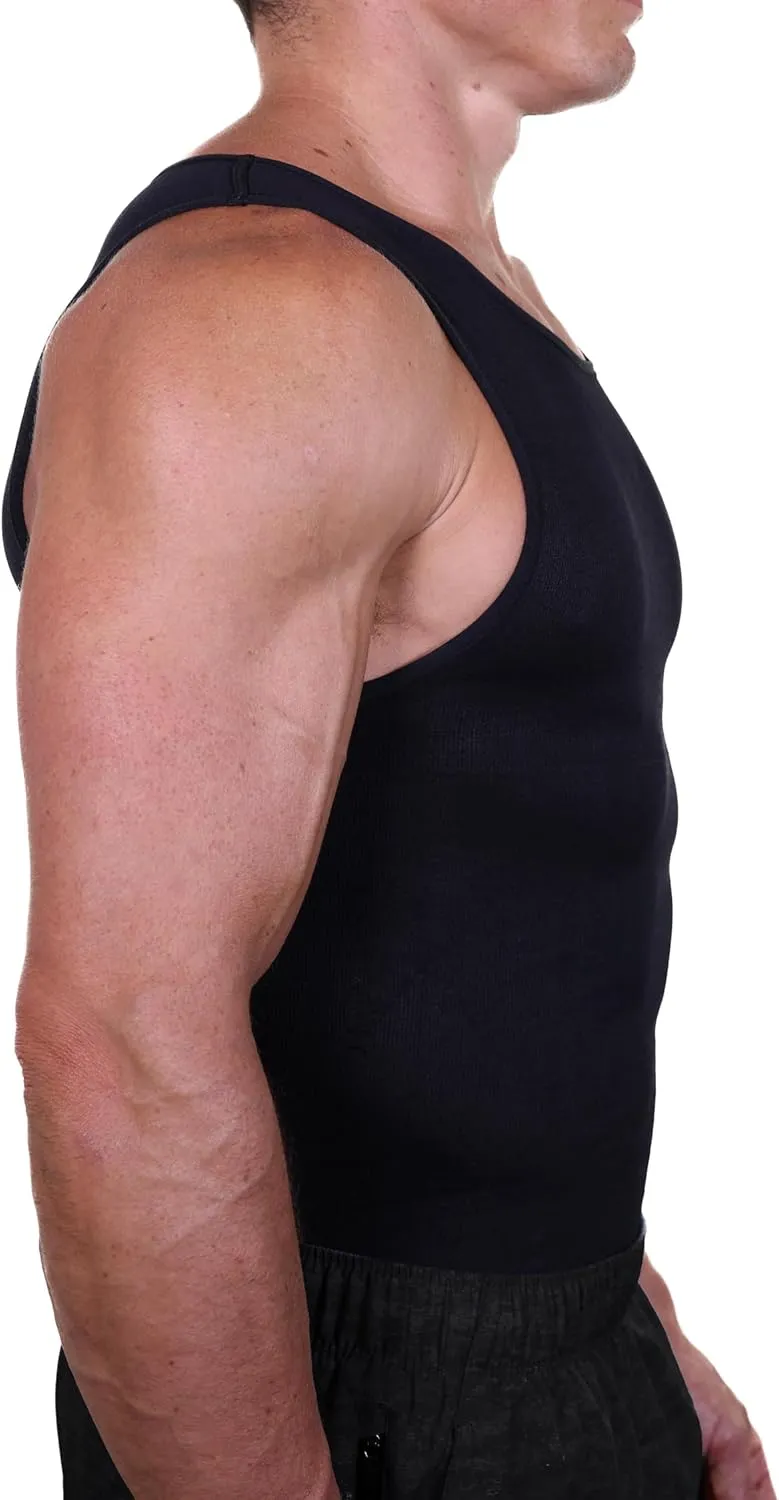 Esteem Apparel EliteSlim Men's Compression Shirt to Hide Gynecomastia Moobs Abs Chest Stomach Slimming Shapewear