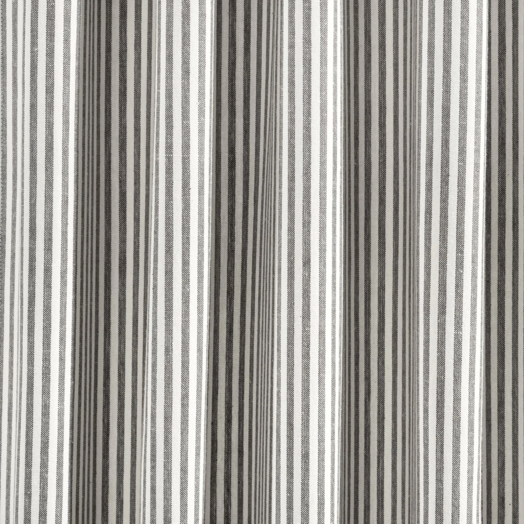 Farmhouse Vintage Stripe Recycled Cotton Window Curtain Panel Set
