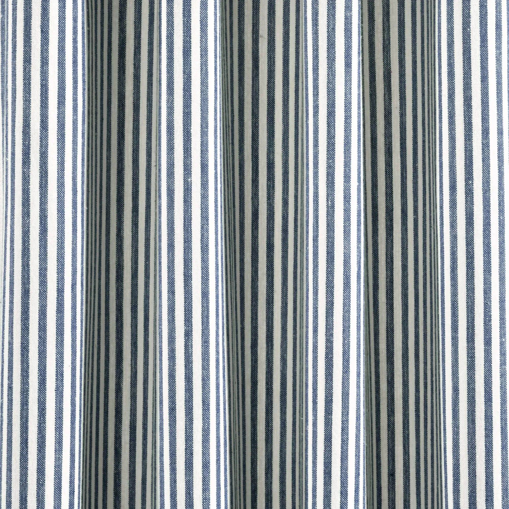 Farmhouse Vintage Stripe Recycled Cotton Window Curtain Panel Set