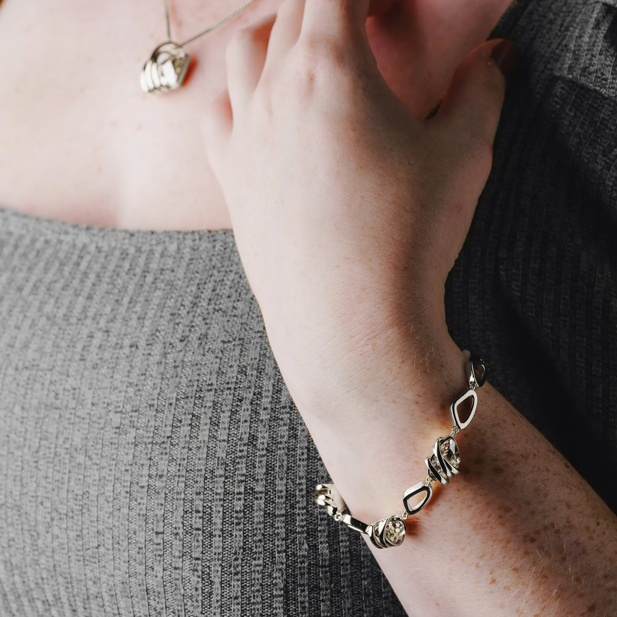Galactic Rhodium Austrian Element Bracelet